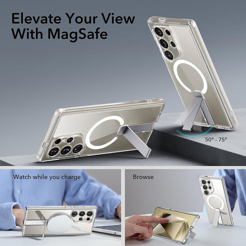 Ovitek MagSafe za Samsung Galaxy S24 Ultra S928, ESR, Boost Flickstand, Prozoren