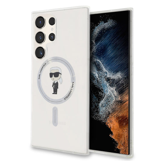Ovitek MagSafe za Samsung Galaxy S24 Ultra S928, Karl Lagerfeld, IML Ikonik Karl, Prozoren