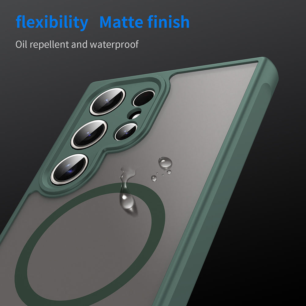 MagSafe Case for Samsung Galaxy S24 Ultra S928, Techsuit, HaloFrost II, Green