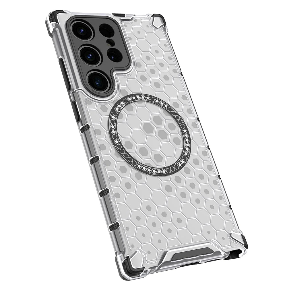 MagSafe ovitek za Samsung Galaxy S24 Ultra S928, Techsuit, HoneyComb Shield, bel