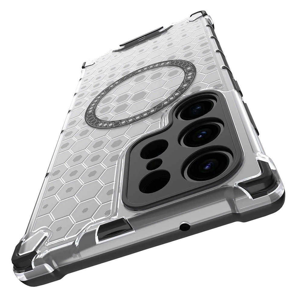 MagSafe ovitek za Samsung Galaxy S24 Ultra S928, Techsuit, HoneyComb Shield, bel