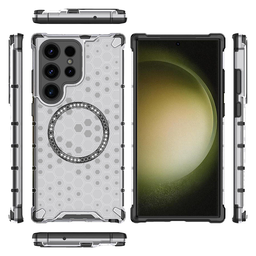 MagSafe ovitek za Samsung Galaxy S24 Ultra S928, Techsuit, HoneyComb Shield, bel
