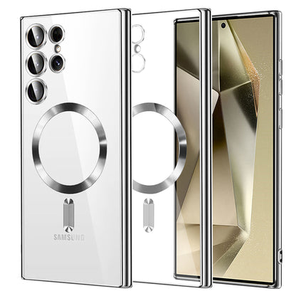 MagSafe Case for Samsung Galaxy S24 Ultra S928, Techsuit, Luxury Crystal, Silver