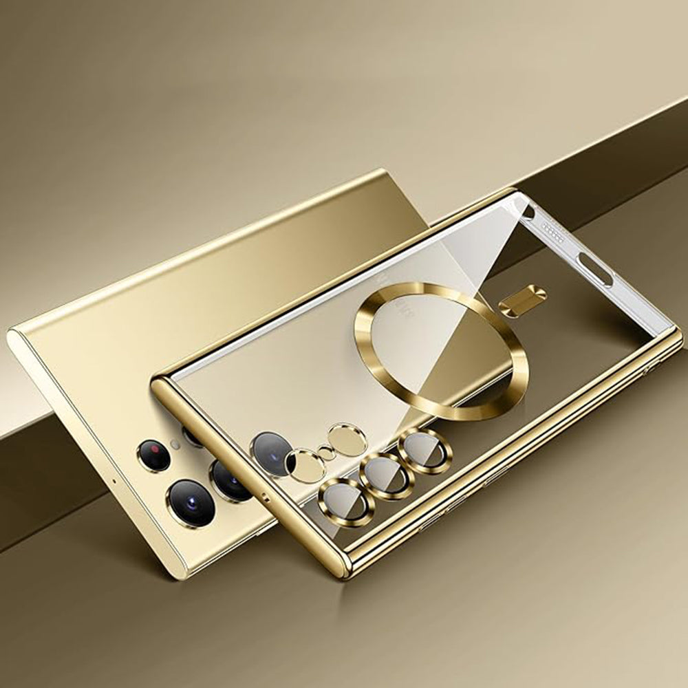 MagSafe Case for Samsung Galaxy S24 Ultra S928, Techsuit, Luxury Crystal, Gold
