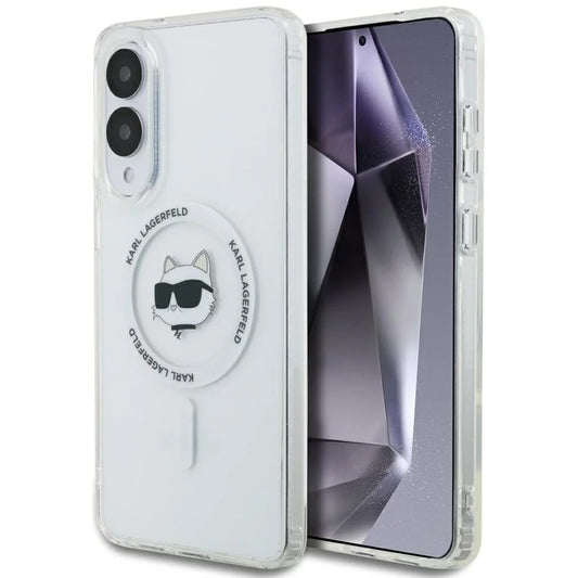 Ovitek MagSafe za Samsung Galaxy S25 Edge S937, Karl Lagerfeld, IML Choupette's Head, Bela