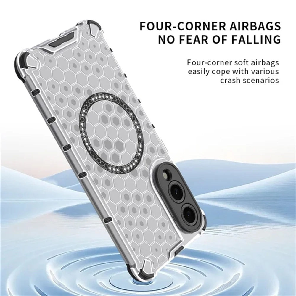 MagSafe ovitek za Samsung Galaxy S25 Edge S937, Techsuit, HoneyComb Shield, Bela