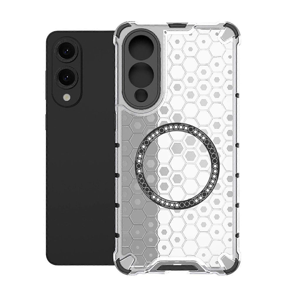 MagSafe ovitek za Samsung Galaxy S25 Edge S937, Techsuit, HoneyComb Shield, Bela