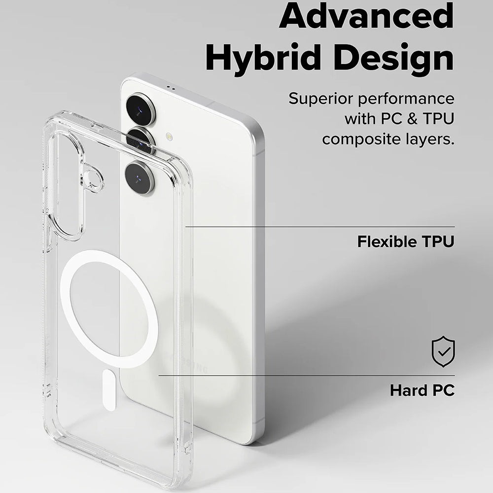 MagSafe Case for Samsung Galaxy S25 FE, Ringke, Fusion, Transparent