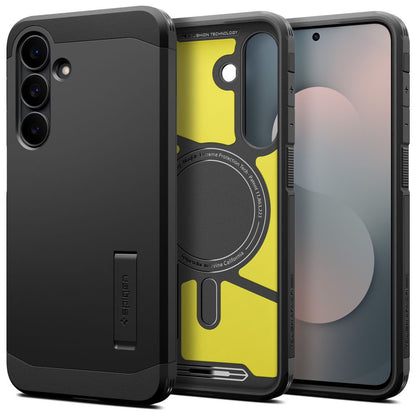 Ovitek MagSafe za Samsung Galaxy S25 FE, Spigen, Tough Armor, Črn