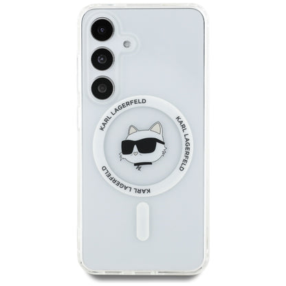 Ovitek MagSafe za Samsung Galaxy S25+ S936, Karl Lagerfeld, IML Choupette's Head, Bela
