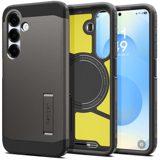 Ovitek MagSafe za Samsung Galaxy S25+ S936, Spigen, Tough Armor, Siva