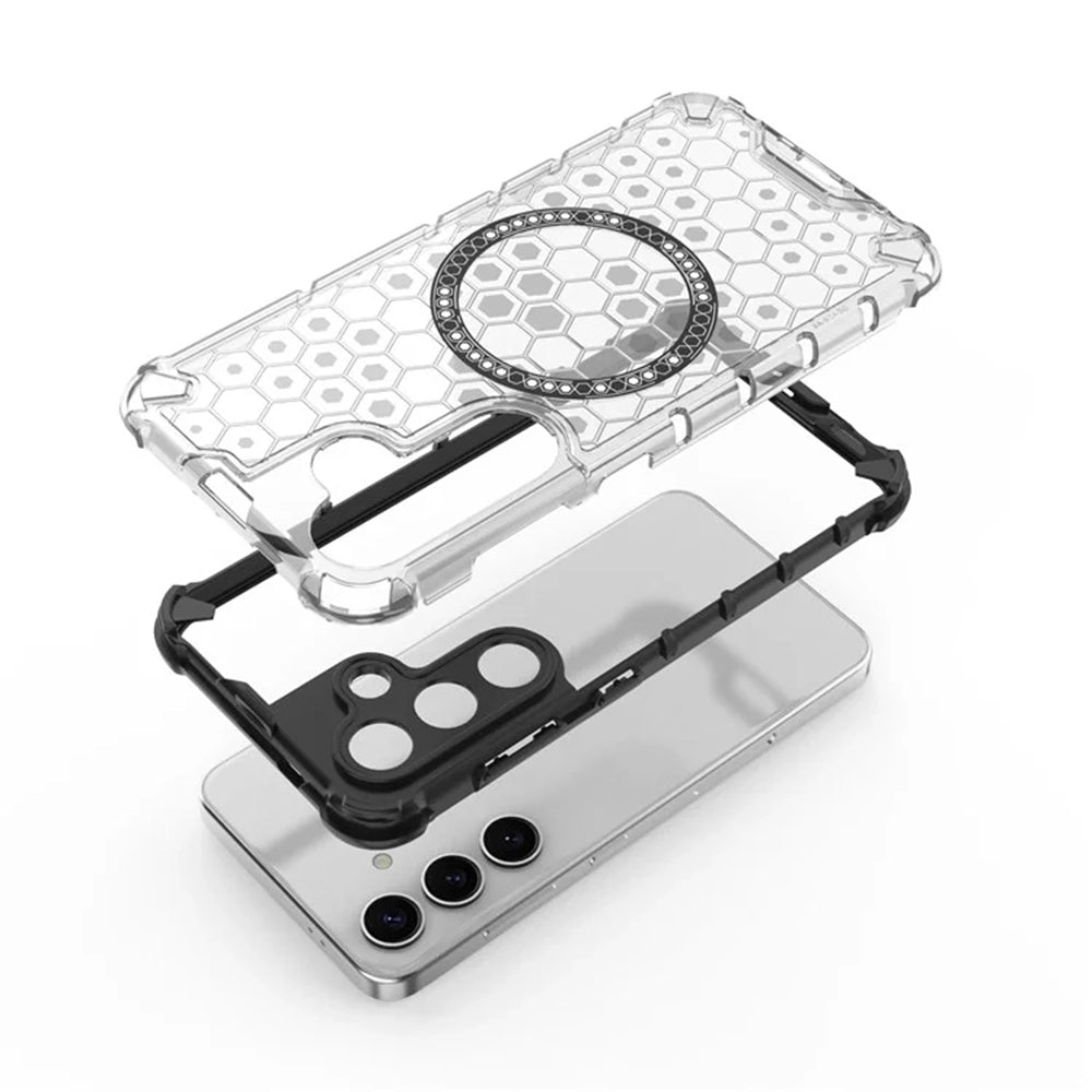 MagSafe Case for Samsung Galaxy S25+ S936, Techsuit, HoneyComb Shield, Black