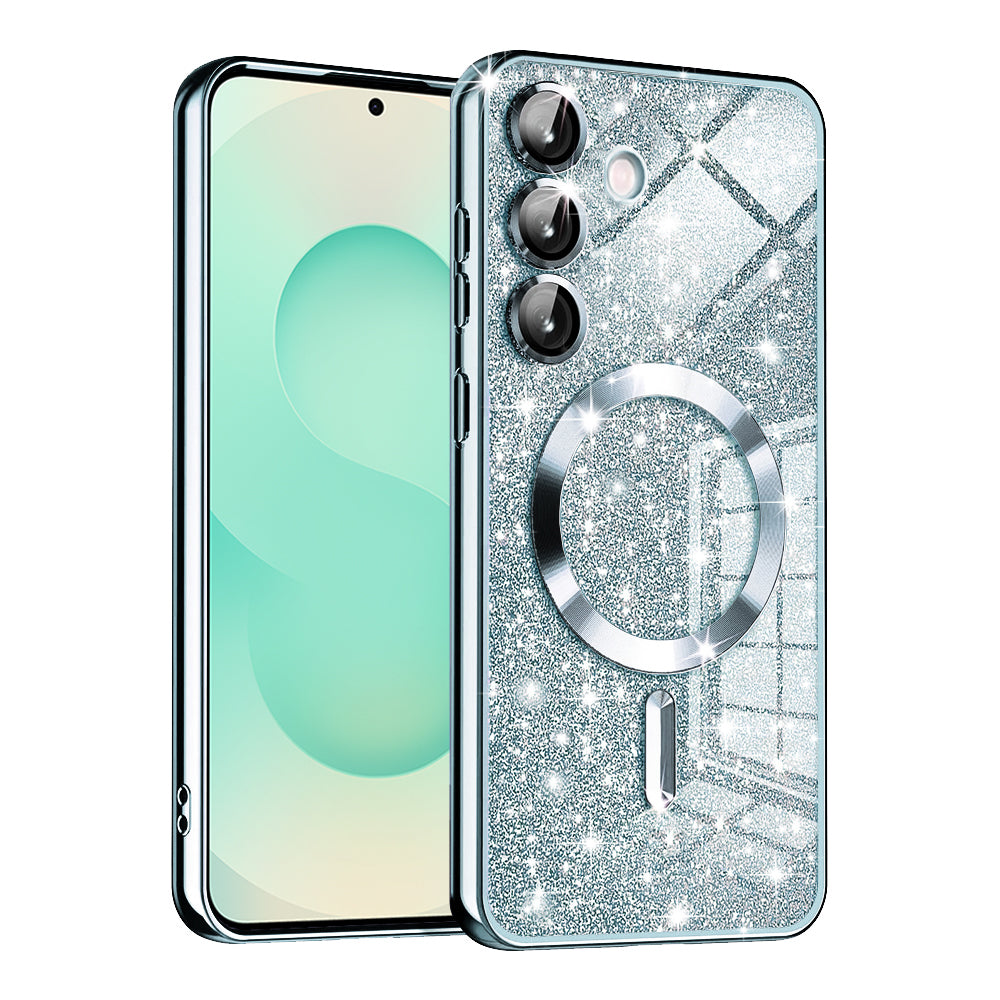 MagSafe ovitek za Samsung Galaxy S25+ S936, Techsuit, Luxury Glitter, Bleu