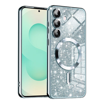 MagSafe ovitek za Samsung Galaxy S25+ S936, Techsuit, Luxury Glitter, Bleu