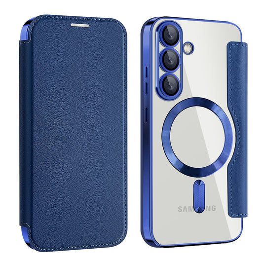 Ovitek MagSafe za Samsung Galaxy S25+ S936, Techsuit, SmartMag Book, modra