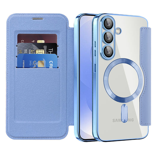 Ovitek MagSafe za Samsung Galaxy S25+ S936, Techsuit, SmartMag Book, modra