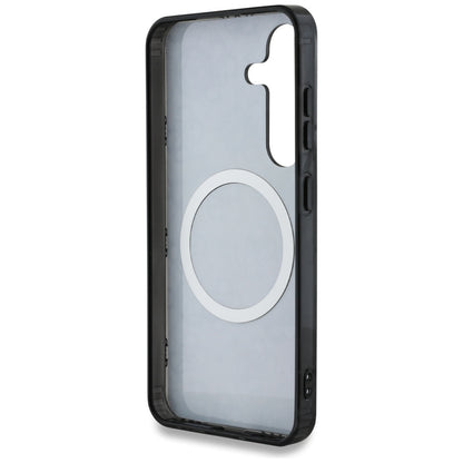 Ovitek MagSafe za Samsung Galaxy S25 S931, Guess, IML Peony On 4G Background, črn