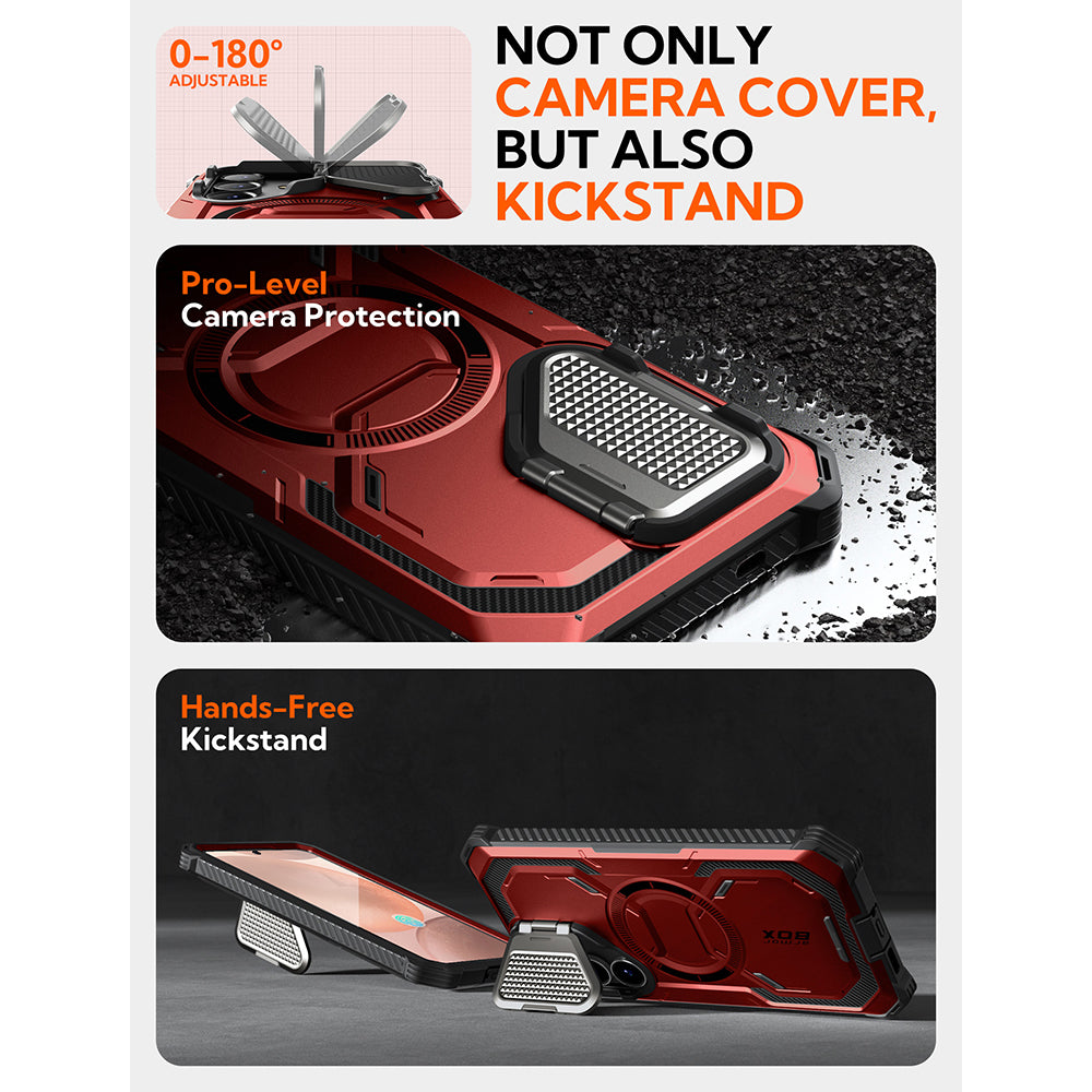 Ovitek MagSafe za Samsung Galaxy S25 S931, i-Blason, ArmorBox, Rdeča