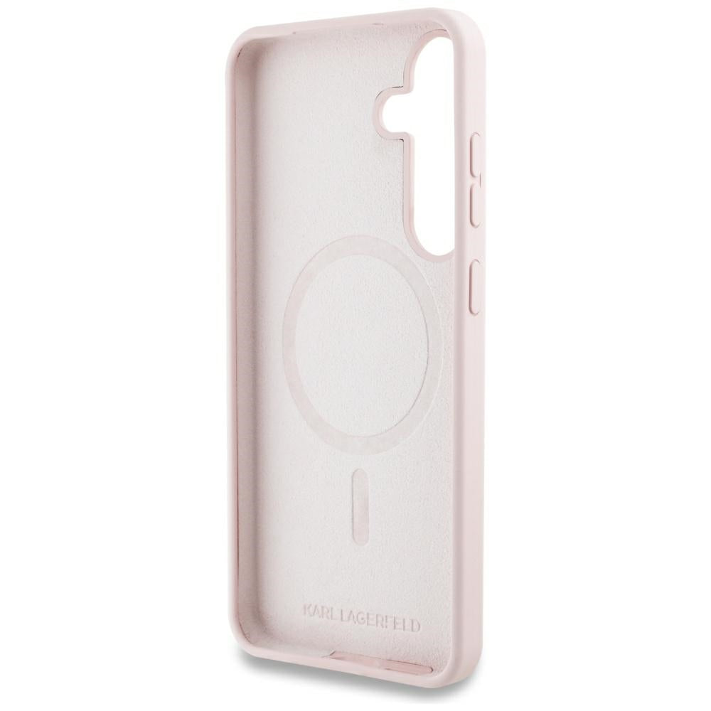 Ovitek MagSafe za Samsung Galaxy S25 S931, Karl Lagerfeld, silikonski grafiti, roza