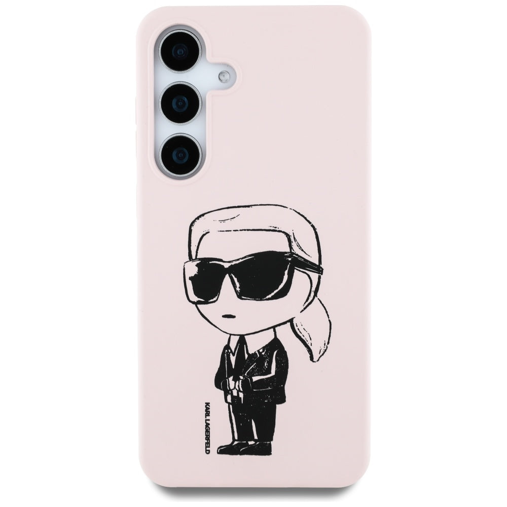 Ovitek MagSafe za Samsung Galaxy S25 S931, Karl Lagerfeld, silikonski grafiti, roza