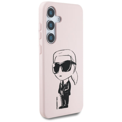 Ovitek MagSafe za Samsung Galaxy S25 S931, Karl Lagerfeld, silikonski grafiti, roza