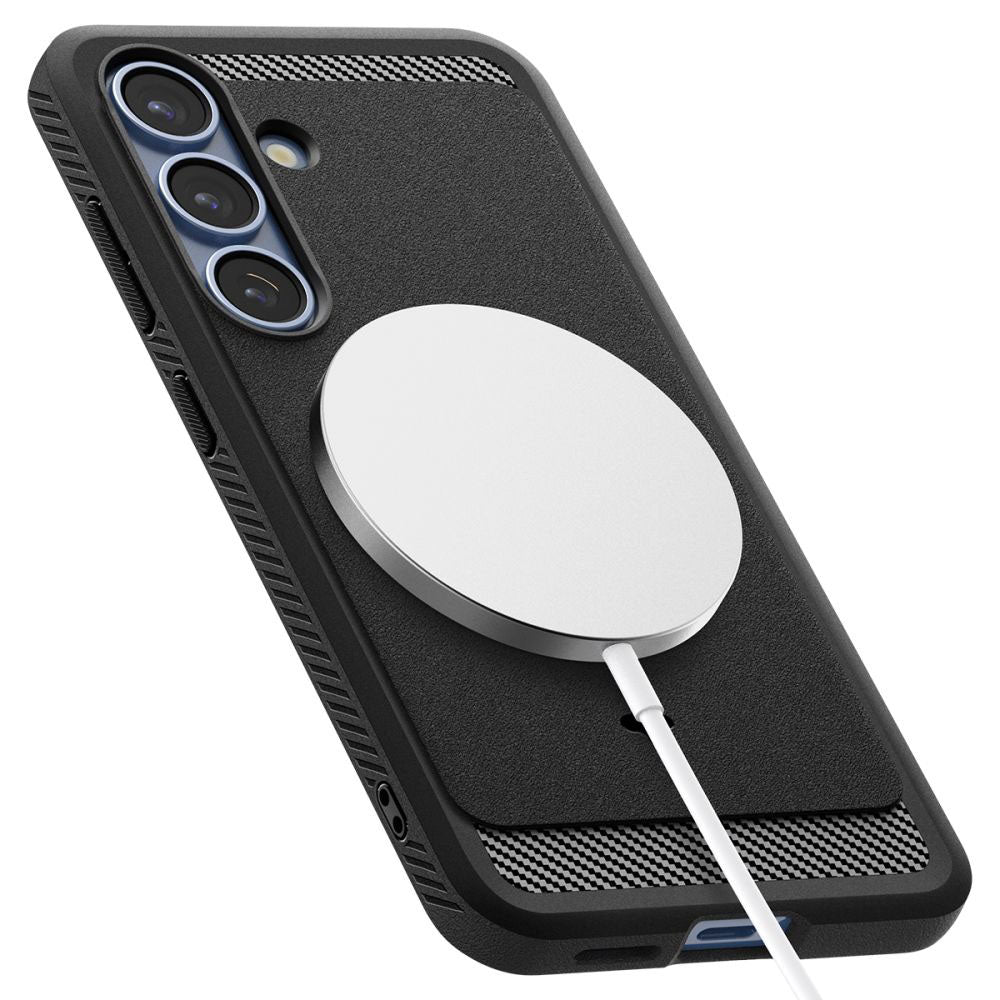 MagSafe ovitek za Samsung Galaxy S25 S931, Spigen, Rugged Armor, mat črn ACS08998