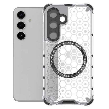 MagSafe ovitek za Samsung Galaxy S25 S931, Techsuit, HoneyComb Shield, Bela