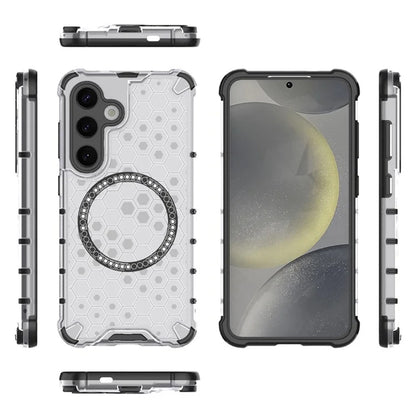 MagSafe ovitek za Samsung Galaxy S25 S931, Techsuit, HoneyComb Shield, Bela