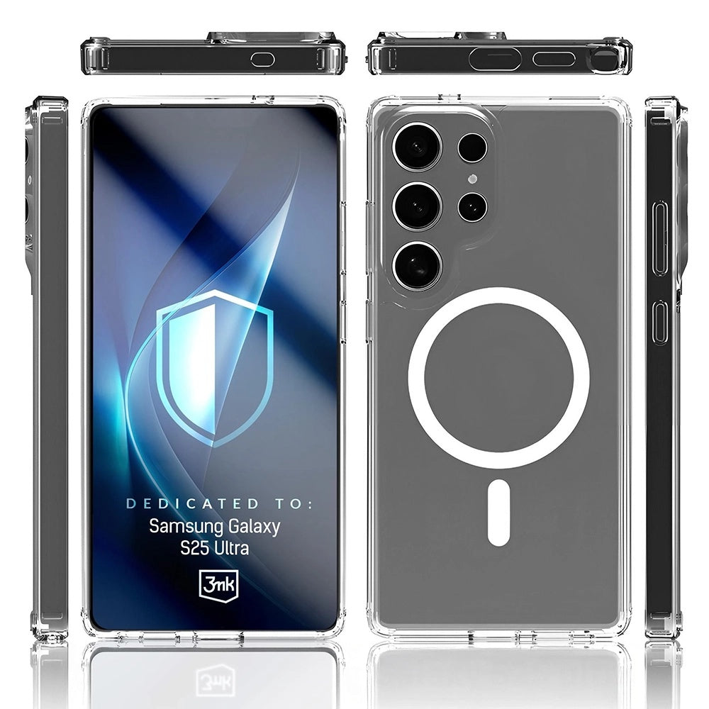 MagSafe ovitek za Samsung Galaxy S25 Ultra S938, 3MK, Armor MagCase, Prozoren