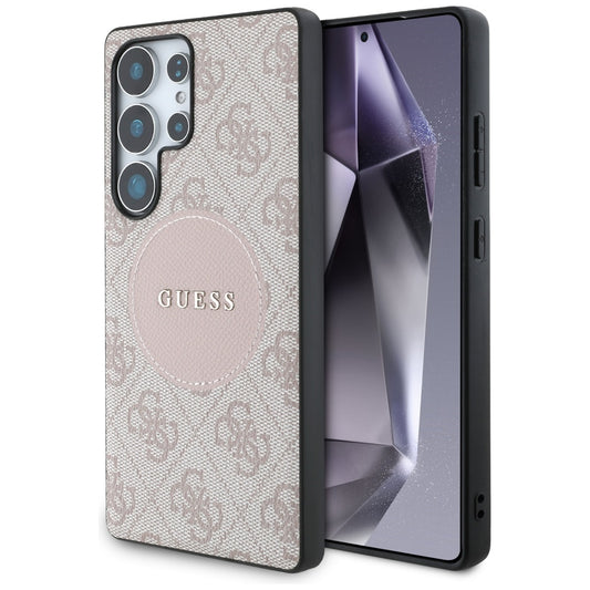 Ovitek MagSafe za Samsung Galaxy S25 Ultra S938, Guess, 4G Circle Classic Logo, Roza