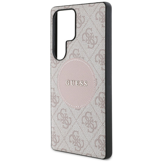 Ovitek MagSafe za Samsung Galaxy S25 Ultra S938, Guess, 4G Circle Classic Logo, Roza