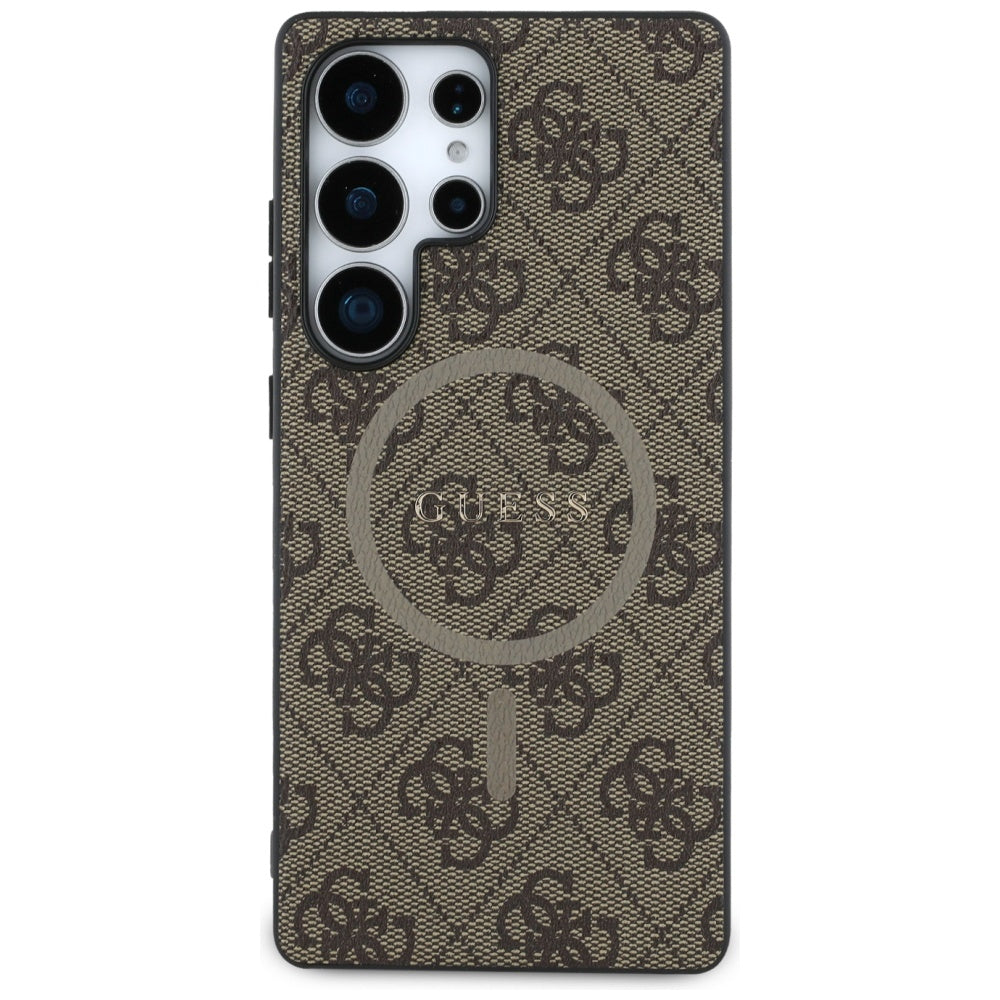 Ovitek MagSafe za Samsung Galaxy S25 Ultra S938, Guess, 4G Ring Classic Logo, rjava