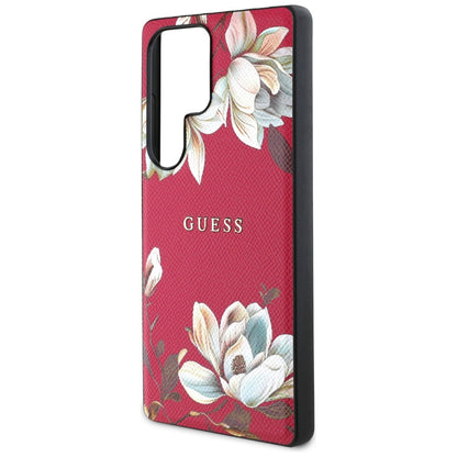 Ovitek MagSafe za Samsung Galaxy S25 Ultra S938, Guess, Grained Flowers, Fuksija