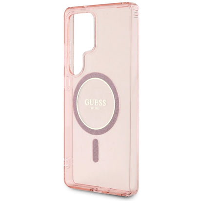 Ovitek MagSafe za Samsung Galaxy S25 Ultra S938, Guess, IML Glitter Circle, Roza