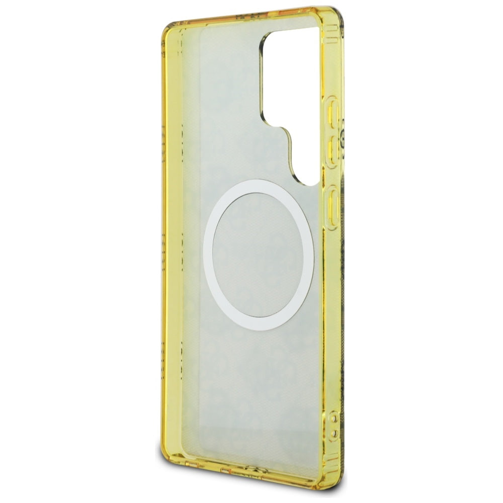 Ovitek MagSafe za Samsung Galaxy S25 Ultra S938, Guess, IML Peony On 4G Background, rjava