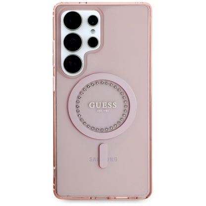 Ovitek MagSafe za Samsung Galaxy S25 Ultra S938, Guess, IML Rhinestone, Roza