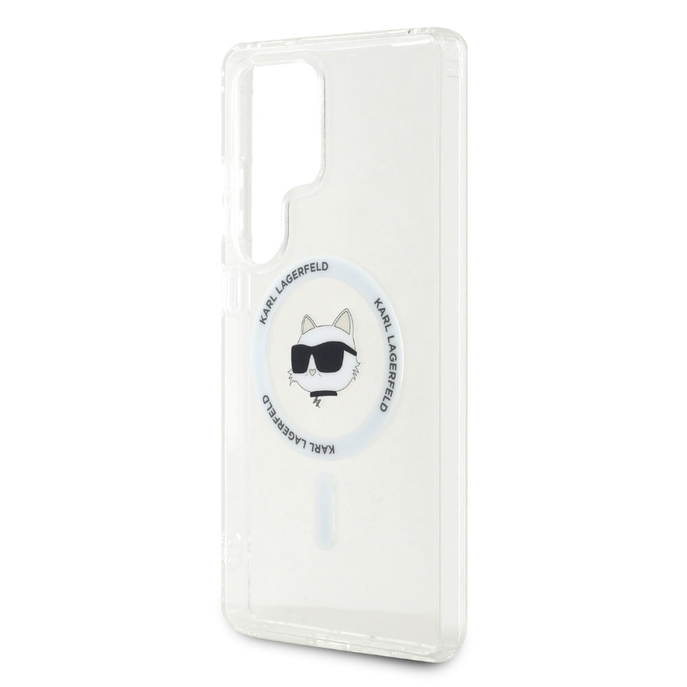 Ovitek MagSafe za Samsung Galaxy S25 Ultra S938, Karl Lagerfeld, IML Choupette's Head, Bela