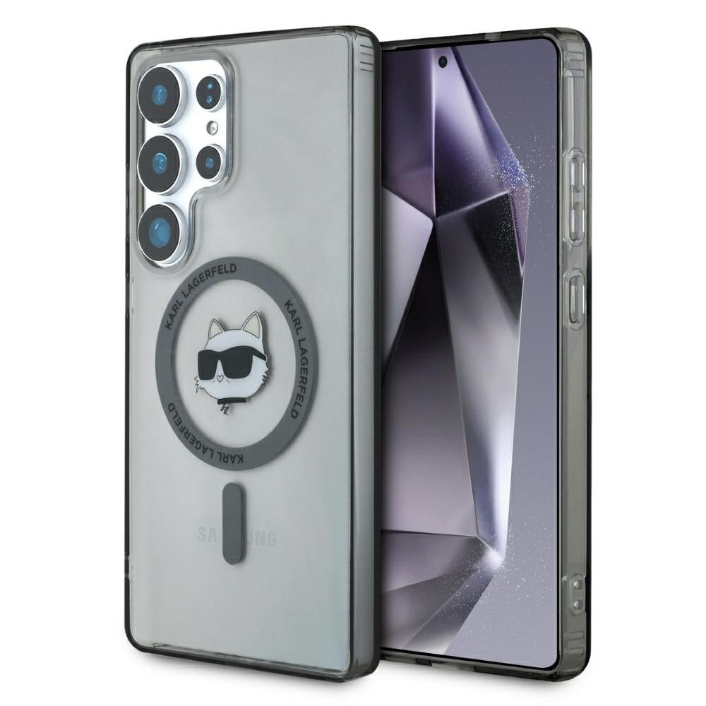 Ovitek MagSafe za Samsung Galaxy S25 Ultra S938, Karl Lagerfeld, IML Choupette's Head, Črna