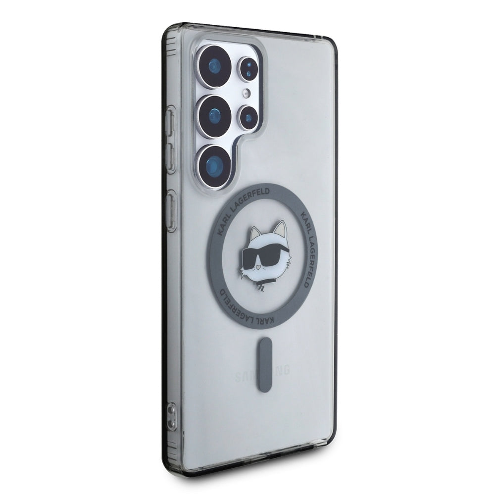 Ovitek MagSafe za Samsung Galaxy S25 Ultra S938, Karl Lagerfeld, IML Choupette's Head, Črna
