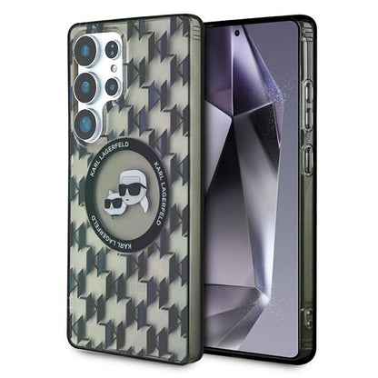 Ovitek MagSafe za Samsung Galaxy S25 Ultra S938, Karl Lagerfeld, IML Monogram Karl & Choupette's Heads, Črn