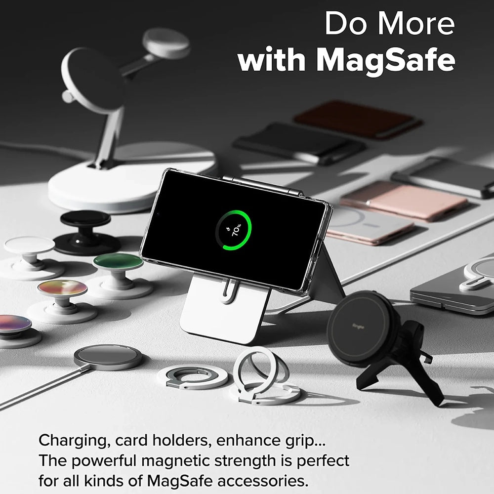 MagSafe ovitek za Samsung Galaxy S25 Ultra S938, Ringke, Fusion, mat prozoren