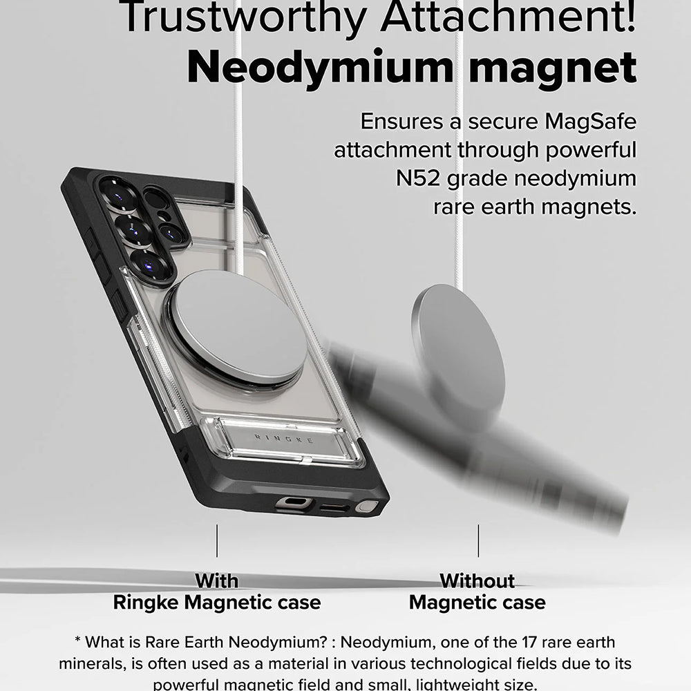 Ovitek MagSafe za Samsung Galaxy S25 Ultra S938, Ringke, UX, Prozoren