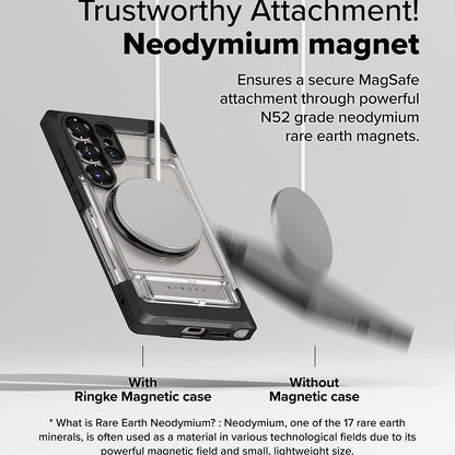 Ovitek MagSafe za Samsung Galaxy S25 Ultra S938, Ringke, UX, Prozoren