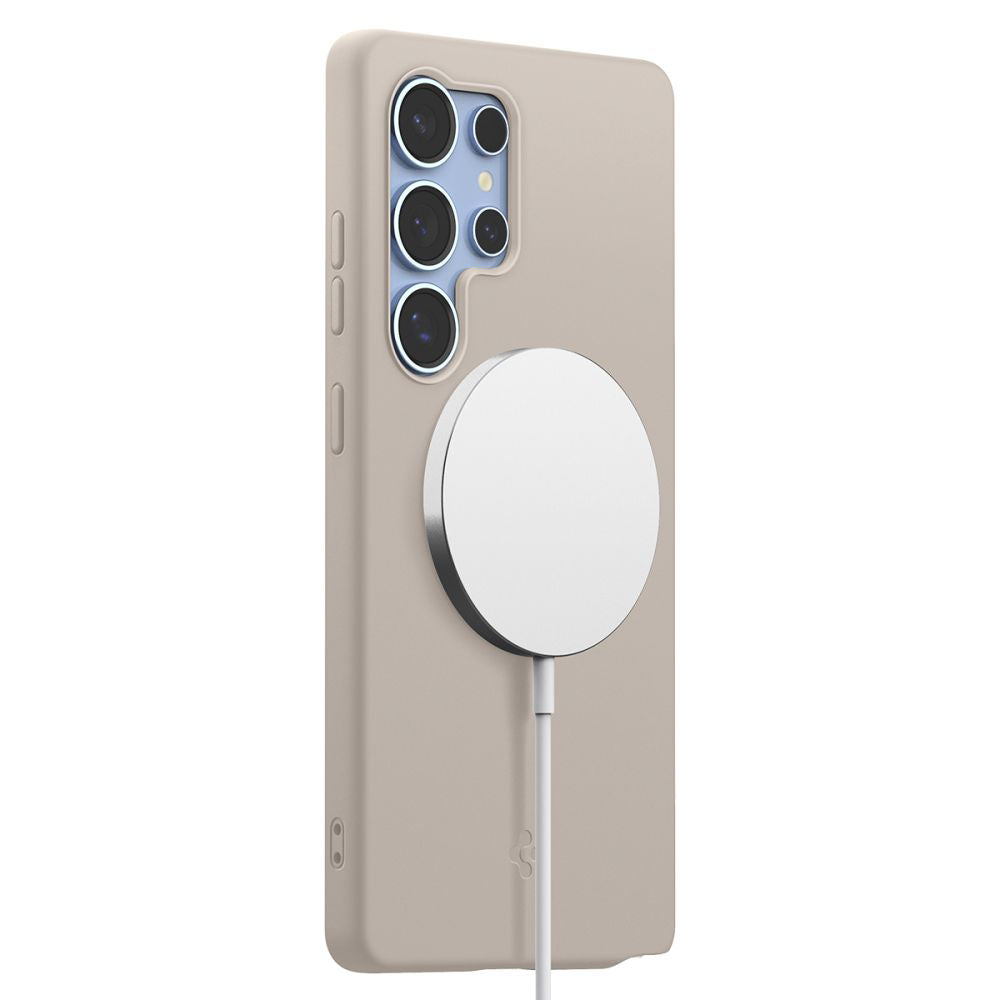 MagSafe Case for Samsung Galaxy S25 Ultra S938, Spigen, Silicone Fit, Beige