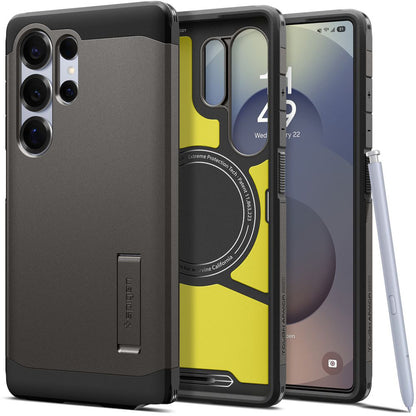 Ovitek MagSafe za Samsung Galaxy S25 Ultra S938, Spigen, Tough Armor, Siva