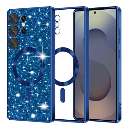 MagSafe Case for Samsung Galaxy S25 Ultra S938, Techsuit, Luxury Glitter, Dark Blue