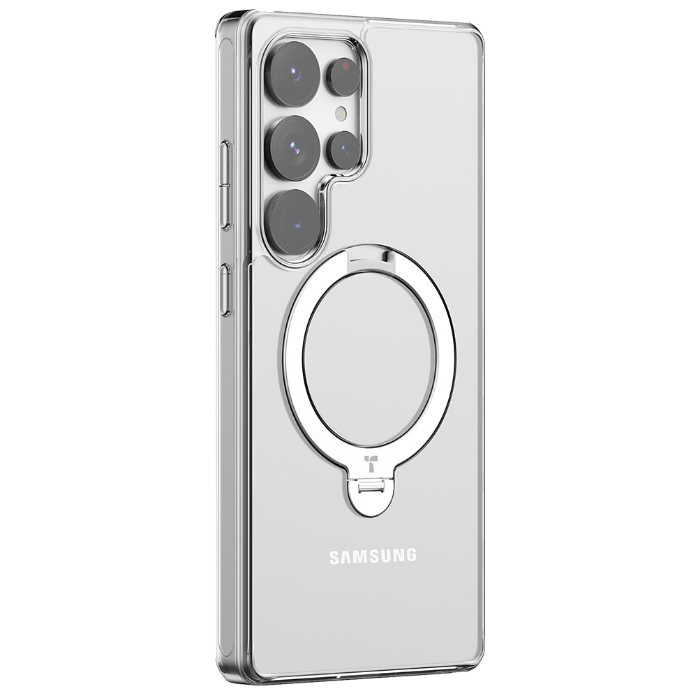 Ovitek MagSafe za Samsung Galaxy S25 Ultra S938, Torras, Ostand Spin, Prozoren