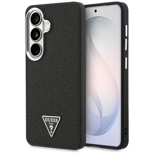 MagSafe ovitek za Samsung Galaxy S26 Plus S947, Guess, fiksni bleščeči trikotni logotip, črn