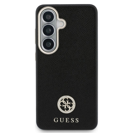 Ovitek MagSafe za Samsung Galaxy S26 Plus S947, Guess, Rhinestone Round Logo, Črn