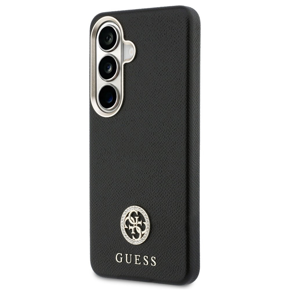Ovitek MagSafe za Samsung Galaxy S26 Plus S947, Guess, Rhinestone Round Logo, Črn